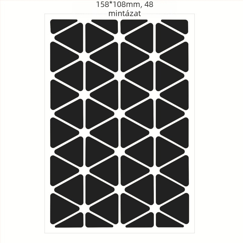 Retro stílusú fekete háromszög alakú visszaverő matricák sisakra és kerékpárra, karcolásálló, öntapadós, geometriai mintázat
