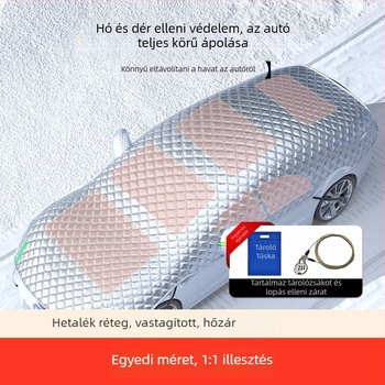 Univerzális téli autófedél a hó elleni védelemmel a szélvédőre, hosszított kivitel, minimalist design, vastagított anyag