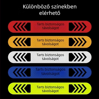 Honghe hátulra szóló fényvisszaverő figyelmeztető matrica, PET/PVC, ragasztásos felhelyezés, minta nélküli