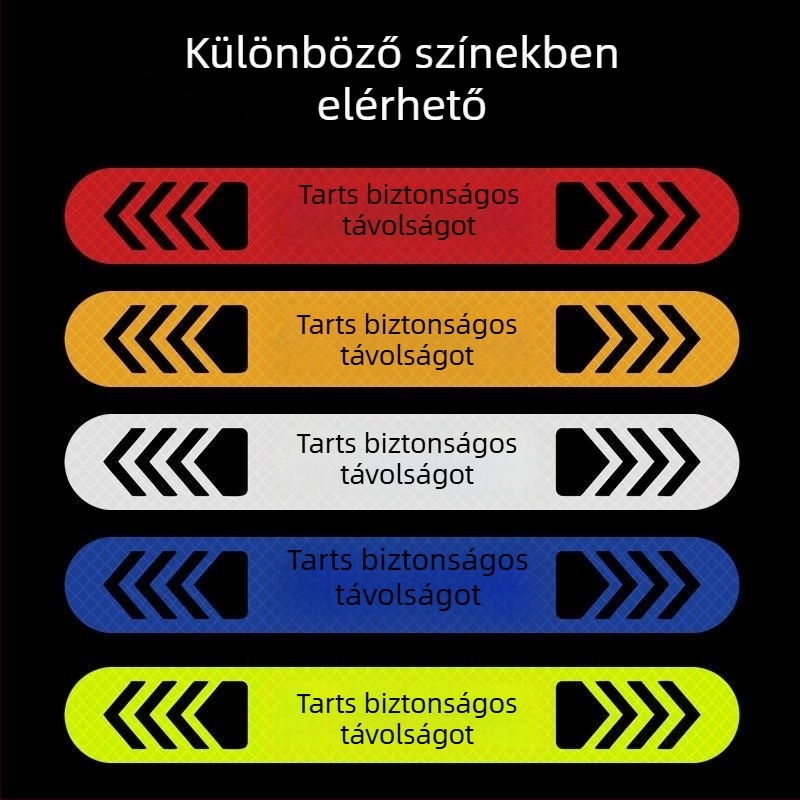 Honghe hátulra szóló fényvisszaverő figyelmeztető matrica, PET/PVC, ragasztásos felhelyezés, minta nélküli
