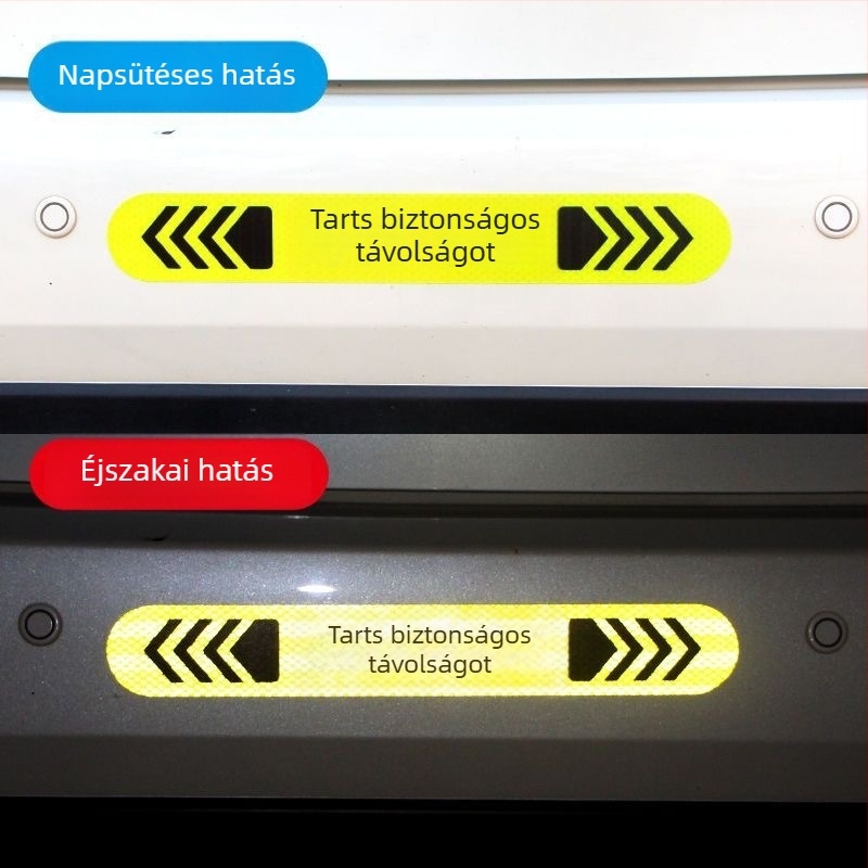 Honghe hátulra szóló fényvisszaverő figyelmeztető matrica, PET/PVC, ragasztásos felhelyezés, minta nélküli