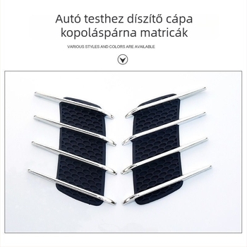 Pár autó karosszéria dekor matricák – valósághű cápa kopoltyúkkal az motorháztető légbeömlőinek díszítésére
