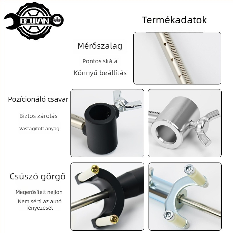 Kézi kerékív vonalrajzoló eszköz autólemez javításhoz — párhuzamos bordavonal jelölő