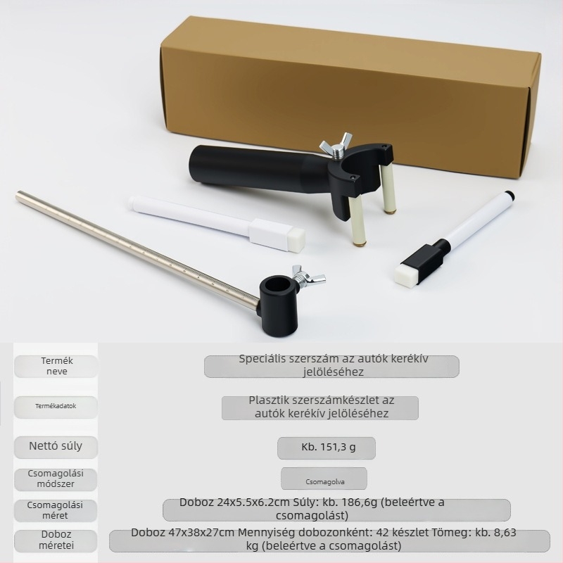 Kézi kerékív vonalrajzoló eszköz autólemez javításhoz — párhuzamos bordavonal jelölő