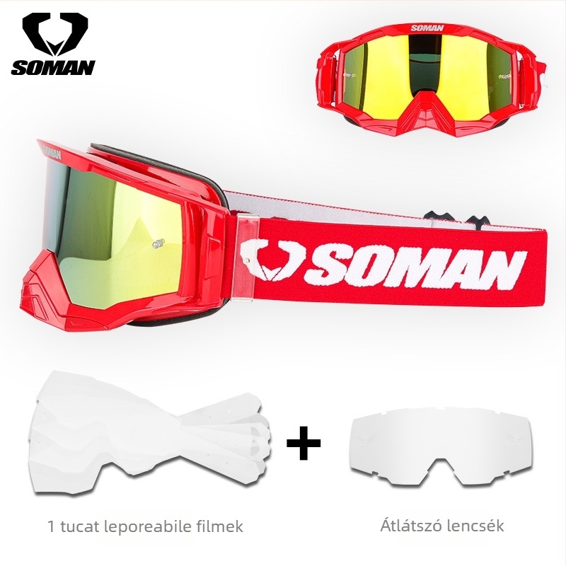 SOMAN SM20 Off-Road szemüveg – Uniszex, szélálló és homokvédelmi