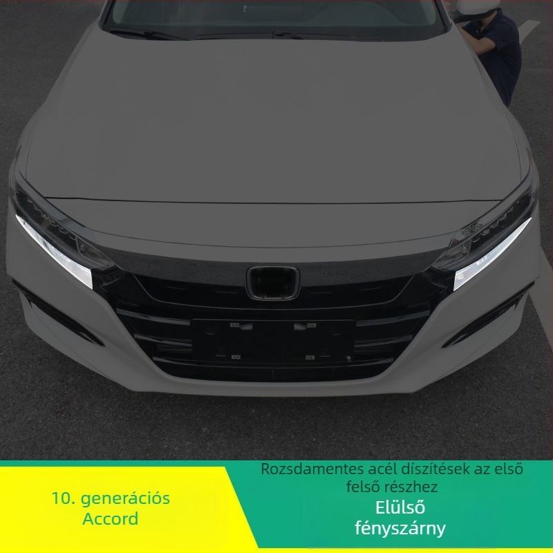 Honda Accord 10. gen fényszóró szemöldök patch dekoráció – ragasztós matrica, egyszínű minta, ragasztással történő telepítés, testreszabás nélkül