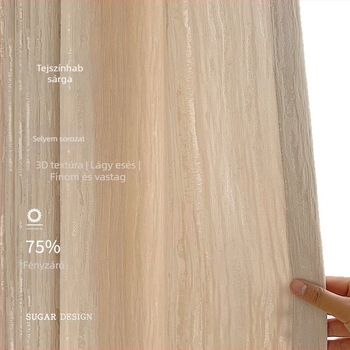 Francia stílusú poliészter Jacquard függönyök nappalira és hálószobára, csíkos minta, fél-átlátszó (40-70%)