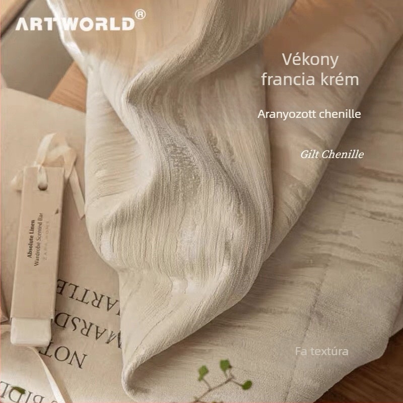 Francia stílusú poliészter Jacquard függönyök nappalira és hálószobára, csíkos minta, fél-átlátszó (40-70%)