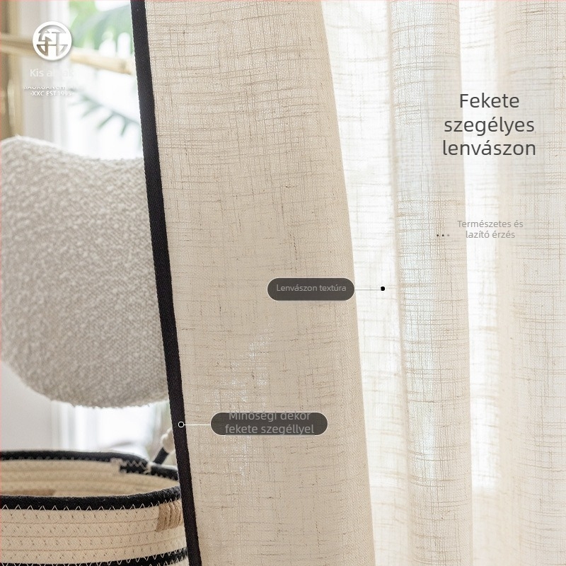 Poliészterből készült japán stílusú fényáteresztő függöny nappali, dolgozószoba, étterem és előszoba számára – dekoratív