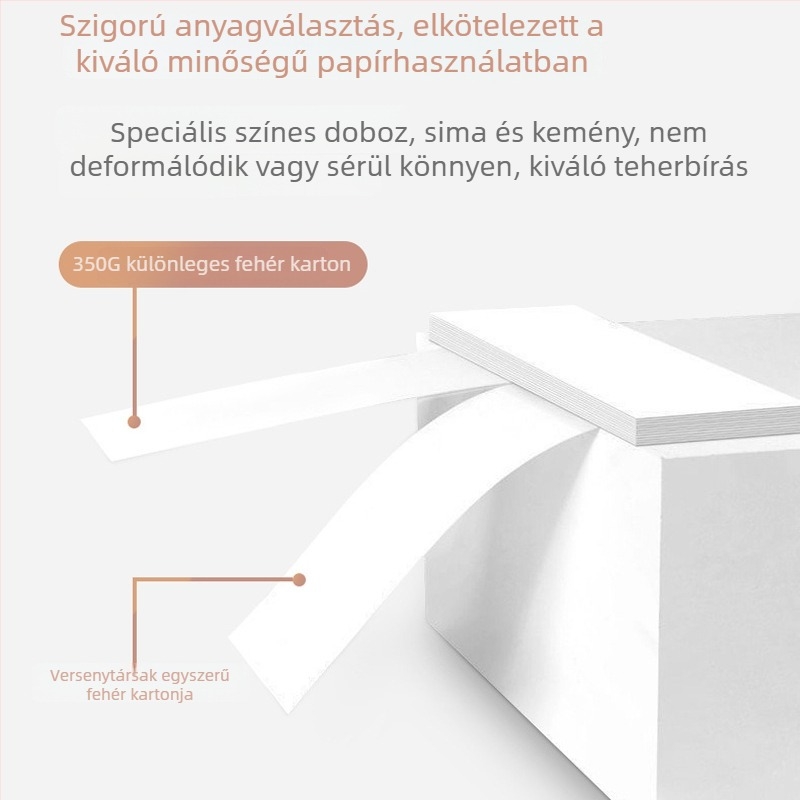 Testreszabható hűtőmágnes ablakos csomagoló doboz kampóval – PVC ablak, 350 g papír, logónyomtatás (offset, szitanyomás, relief, UV)