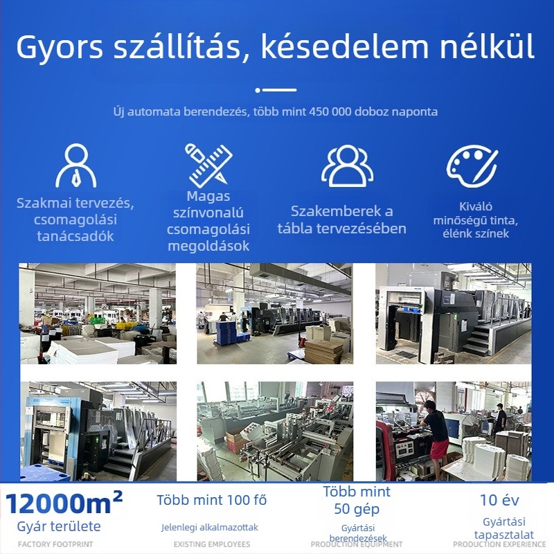 Testreszabható hűtőmágnes ablakos csomagoló doboz kampóval – PVC ablak, 350 g papír, logónyomtatás (offset, szitanyomás, relief, UV)