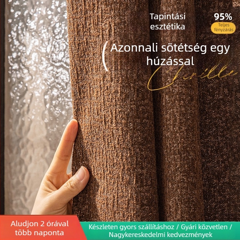 Amerikai retro chenille Jacquard függöny, francia Jacquard anyag, 2025-ös új modell, erős árnyékolás (71–90%), nappali, hálószoba, dolgozószoba, erkély