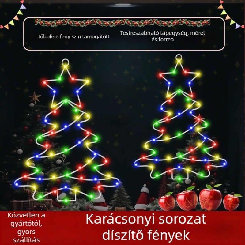 Vasból készült karácsonyfa lámpa, modell HB-CT-XXL, 30 lm, ≤36 V, élettartam 10000 h, fenyő alakú