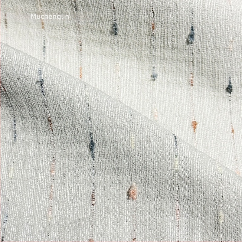 Krémes stílusú Dopamin Édes Bab Jacquard függöny, Chenille Jacquard, lágy tapintás, 5 színben, teljes sötétítés