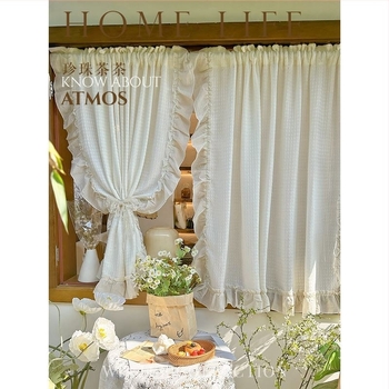 Nano anyagú, hímzett japán stílusú áttetsző függöny, fényt átengedő, Wabi-sabi szél dizájn.