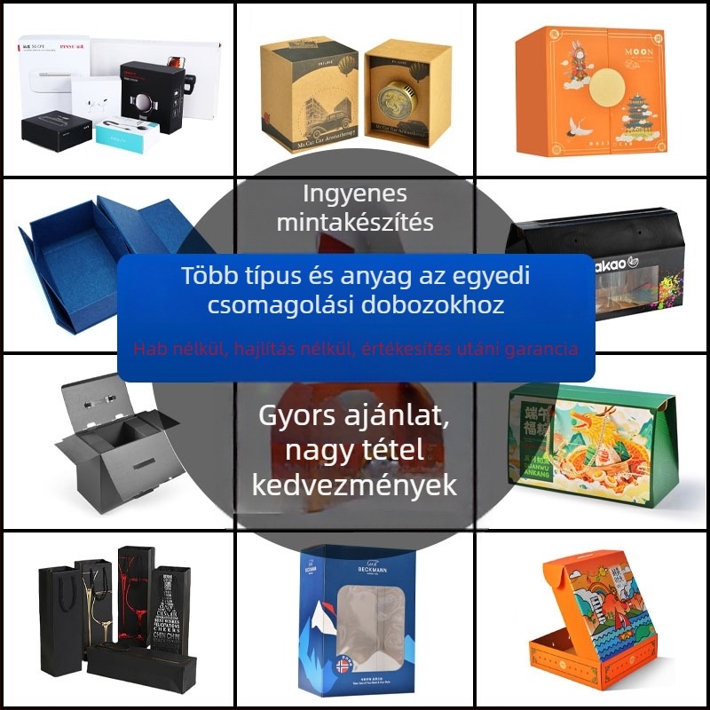 Személyre szabott papír-doboz ajándékhoz logónyomással, UV felülettel, papírkarton anyag, súly 250, modell 0809