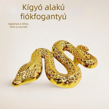 Éjjeliszekrény kígyó alakú fogantyúja — cink ötvözet, galvanizálás, modell 2293, Light Luxury stílus, testreszabás elérhető