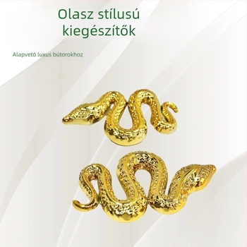 Éjjeliszekrény kígyó alakú fogantyúja — cink ötvözet, galvanizálás, modell 2293, Light Luxury stílus, testreszabás elérhető