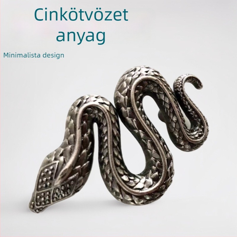Éjjeliszekrény kígyó alakú fogantyúja — cink ötvözet, galvanizálás, modell 2293, Light Luxury stílus, testreszabás elérhető