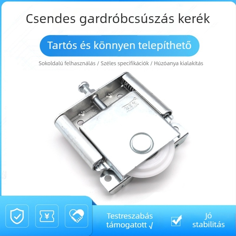 Gardrób görgő, Modell 6001, Q235 acél, Nylon csapágy, Gardróbhoz