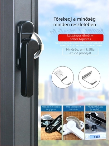 Csúszó ajtó és ablak zárcsat — cink-alapú ötvözet + rozsdamentes acél, modell Chugn-03yy031, félhold alakú záróhorog