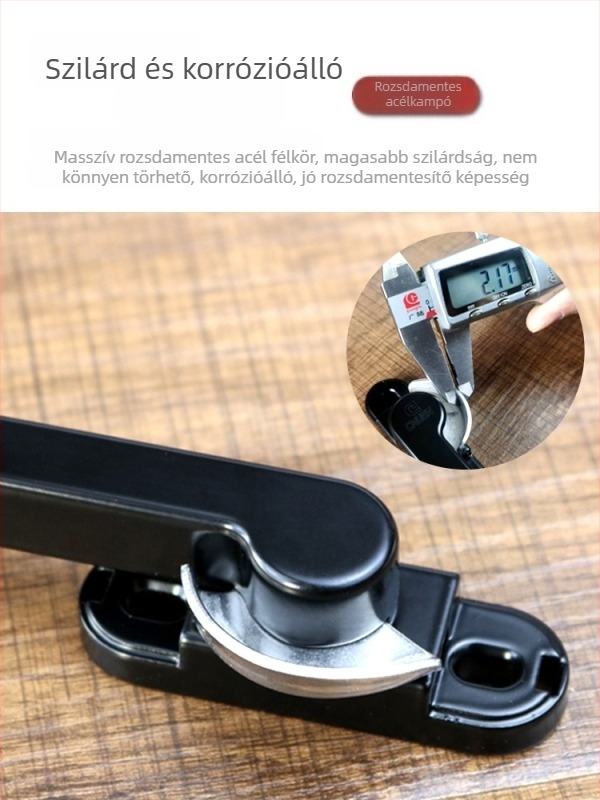 Csúszó ajtó és ablak zárcsat — cink-alapú ötvözet + rozsdamentes acél, modell Chugn-03yy031, félhold alakú záróhorog