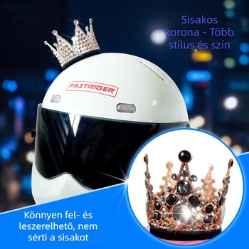 Fém kristályos sisakdísz korona, modell H172, termékkód H172, gyerek sisakhoz