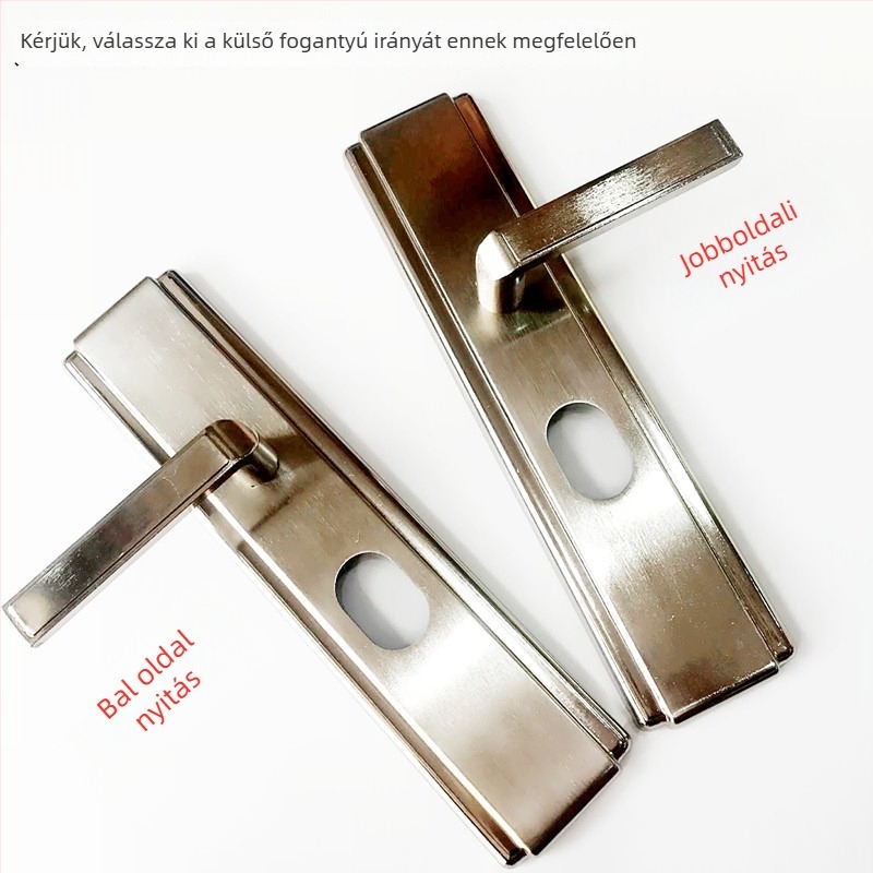 Biztonsági ajtó zárfogantyú panel, modell 210 Platinum Handles, Bo Qiang, felület drótos textúrával, modern minimalista stílus