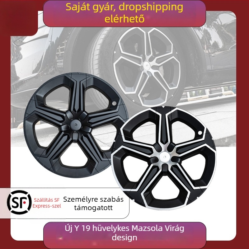 Tesla Model Y kerékagyfedél díszítő burkolat Plum Blossom mintával, műanyagból, védelem a karcolások és ütközések ellen