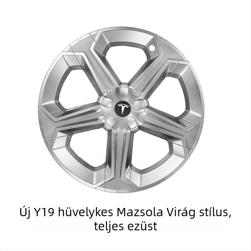 Tesla Model Y kerékagyfedél díszítő burkolat Plum Blossom mintával, műanyagból, védelem a karcolások és ütközések ellen