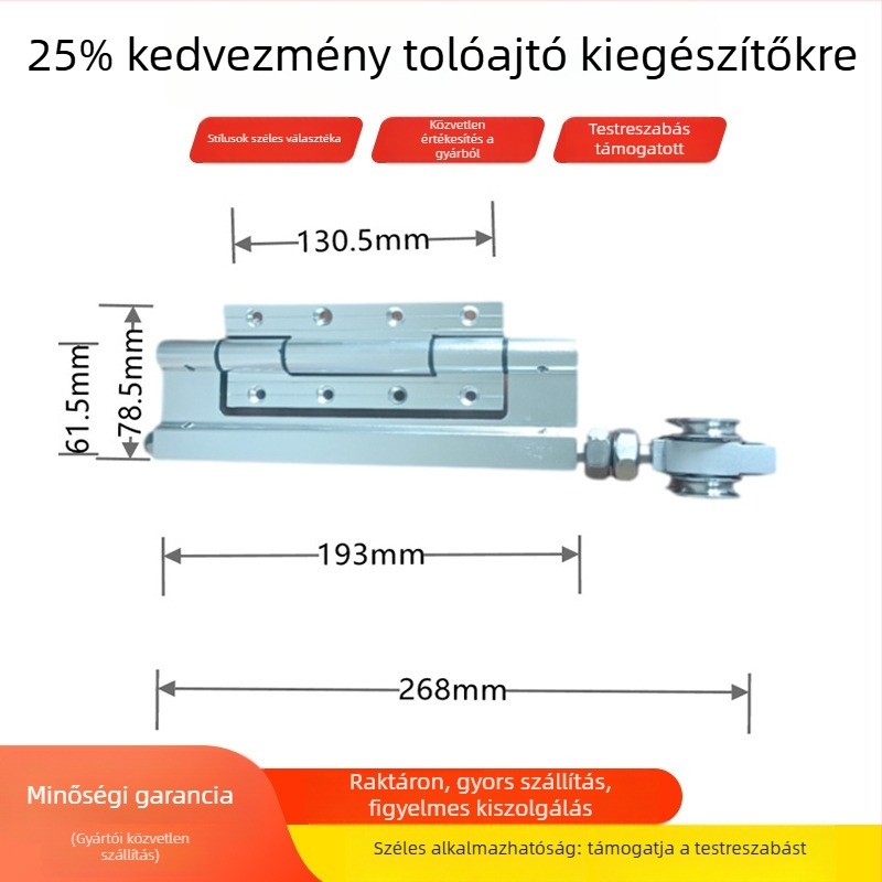 75-ös sorozat összecsukható ajtó hardver készlet – teherbíró pántok és kilincsek, felületén permetezett oxidációs bevonattal