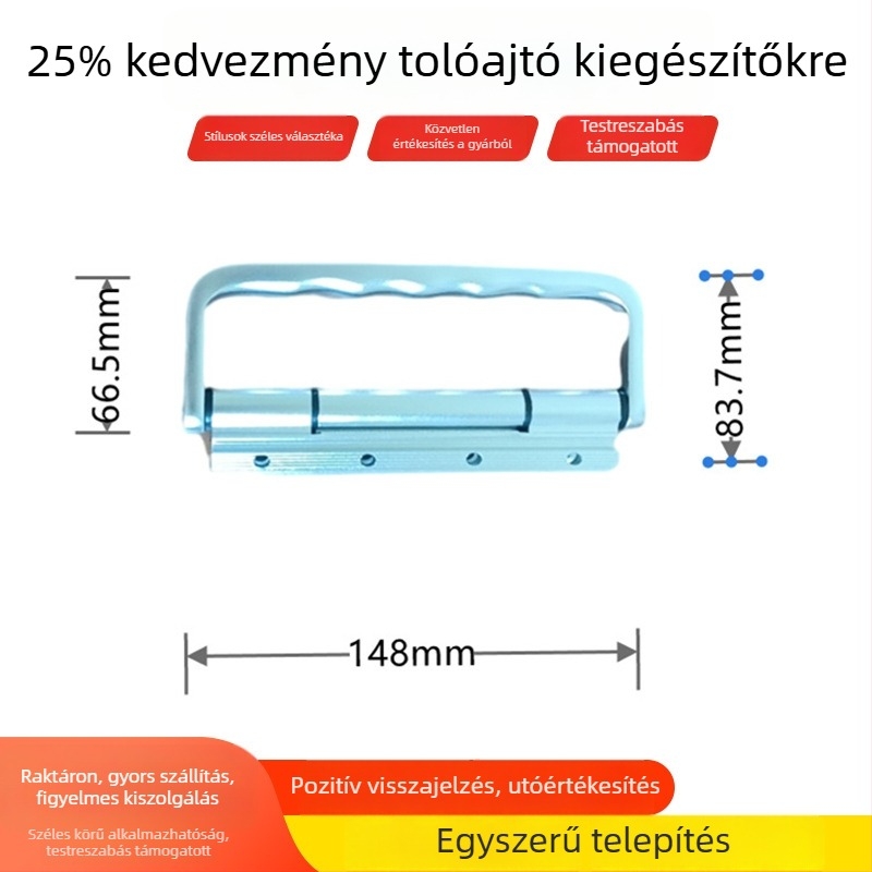75-ös sorozat összecsukható ajtó hardver készlet – teherbíró pántok és kilincsek, felületén permetezett oxidációs bevonattal