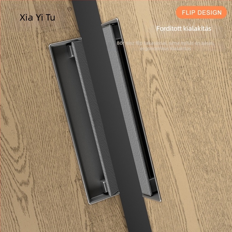 Gardrób fogantyú – bár alakú beépített bőrfelület, moduláris telepítés, cinkötvözet, modell 9828