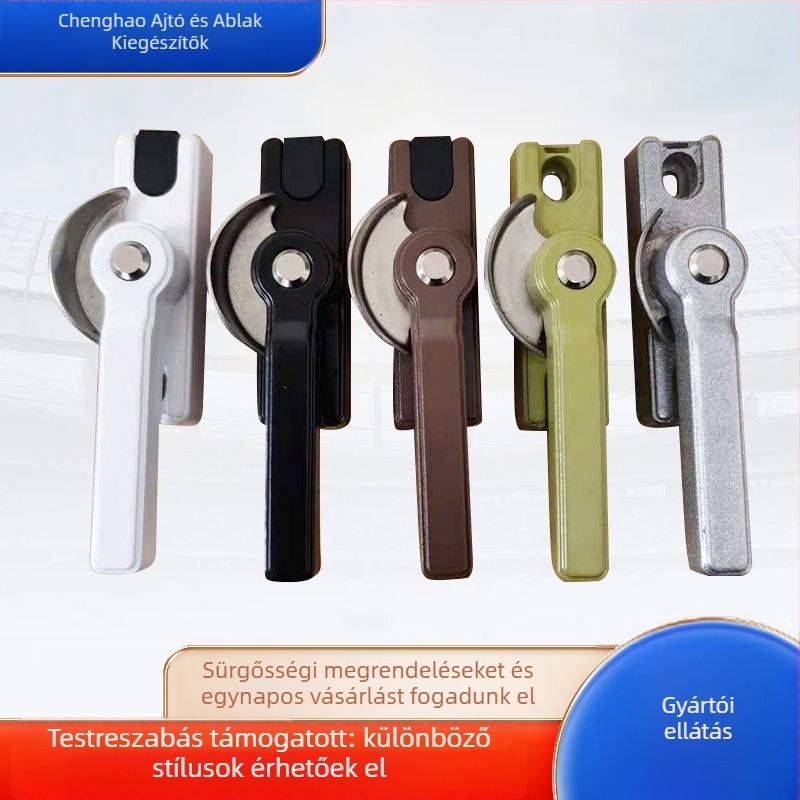 Ablakzár, alumínium ötvözet, kétirányú, állítható balra/jobbra csúszó ablakokhoz, anti-betörés