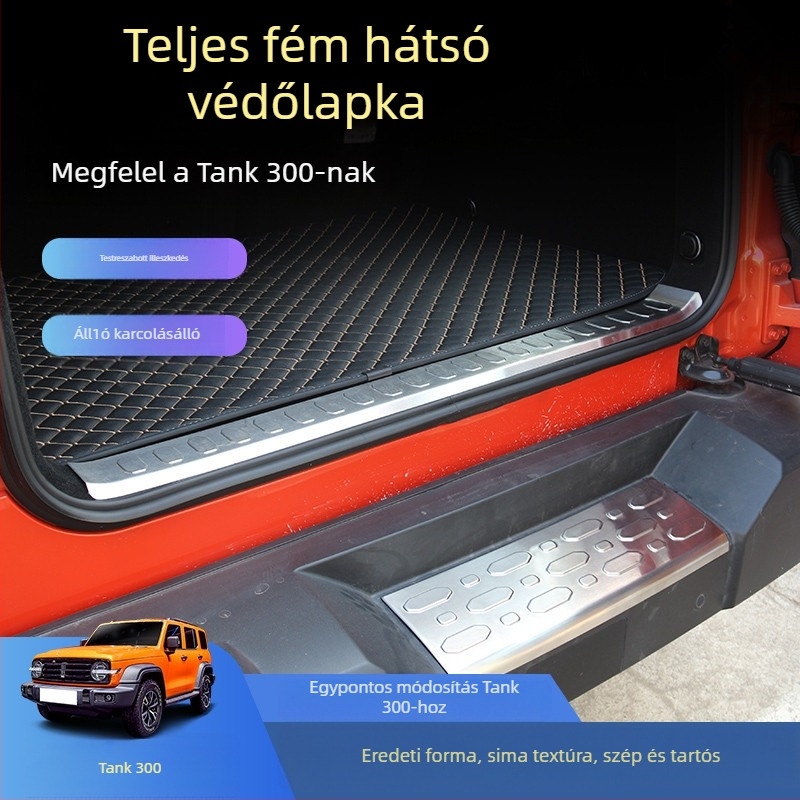 Tank 300-hoz Fender TK-3265 – rozsdamentes acél hátsó védőlemez és üdvözlő pedál