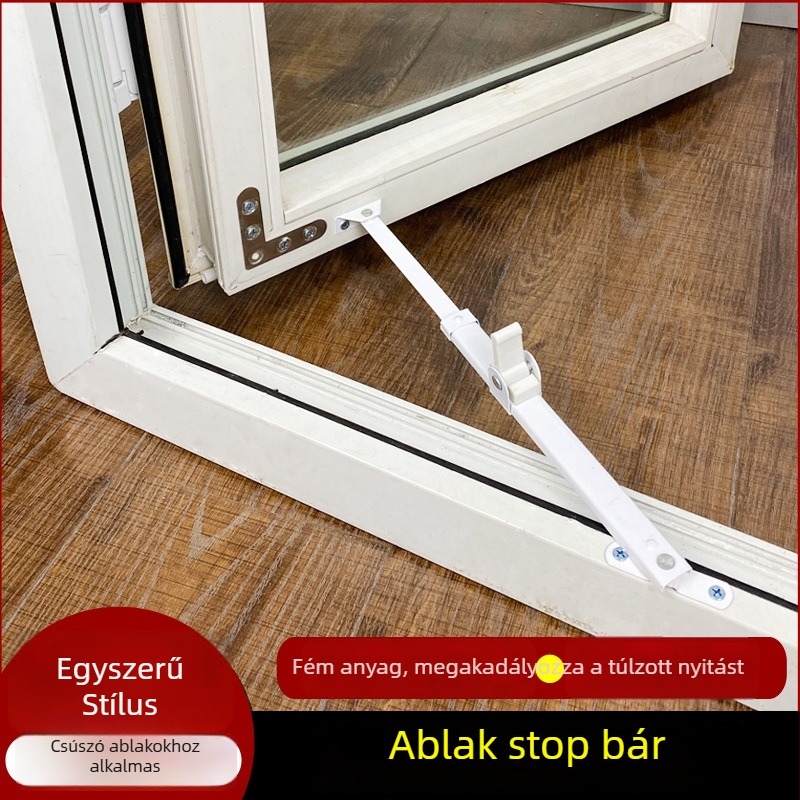 uPVC ablak teleszkópos tartója nyitható ablakokhoz és ajtókhoz, szélvédő rúd, szélkorlátozó, tűzálló ablak záró és szögpozícionáló