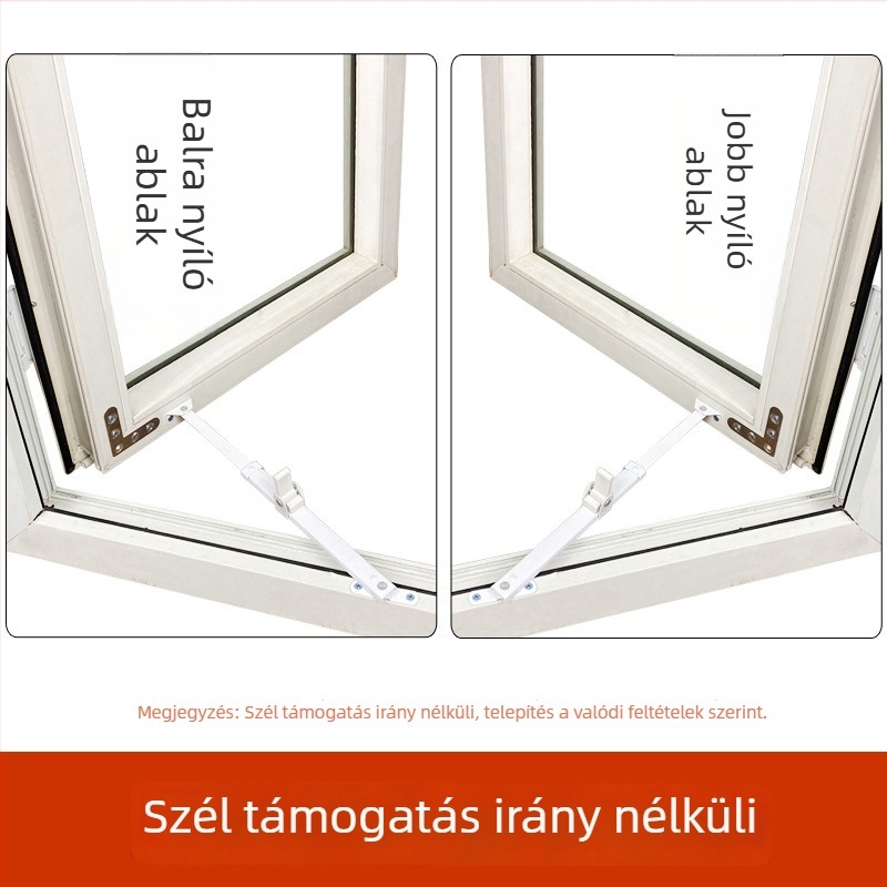 uPVC ablak teleszkópos tartója nyitható ablakokhoz és ajtókhoz, szélvédő rúd, szélkorlátozó, tűzálló ablak záró és szögpozícionáló