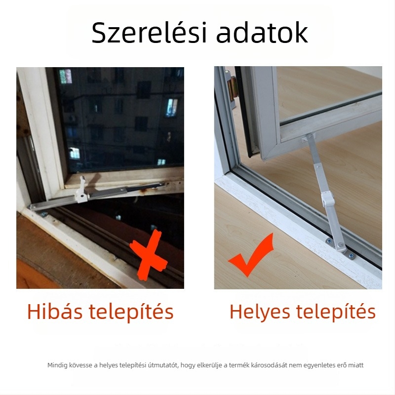 uPVC ablak teleszkópos tartója nyitható ablakokhoz és ajtókhoz, szélvédő rúd, szélkorlátozó, tűzálló ablak záró és szögpozícionáló