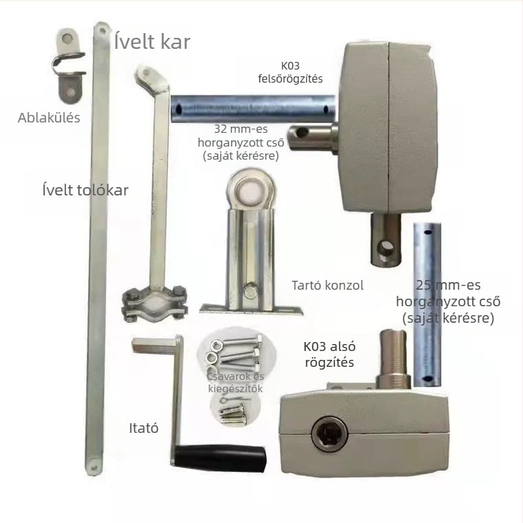 Ablaknyitó, kézi hajlított kar, alumíniumötvözet, modern egyszerű stílus (King of huanli)