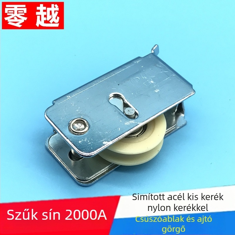 757 modell keskeny nyomtávú görgő alumínium ajtókhoz és ablakokhoz, anyag króm + nylon, falvastagság 1,2 mm, tengelyátmérő 1 mm