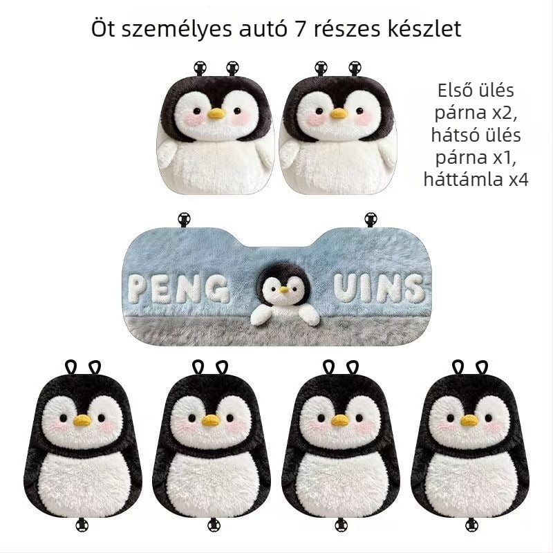 Autóülés párna karikatúra mintával – imitált báránygyapjú, poliészter rost, karikatúra mintázat, szabálytalan forma, vízben mosható