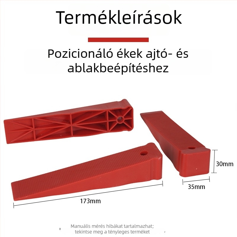 Ajtó- és ablakinstallációs eszköz – gyors pozicionáló ék és szintbeállító alátét az alumínium- és műanyagkeretekhez