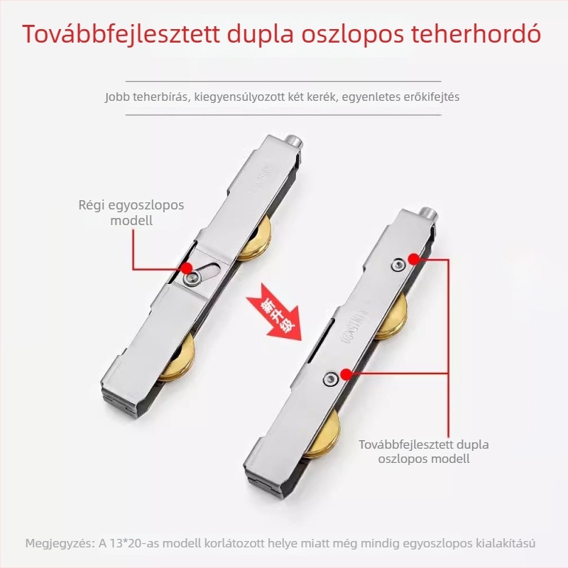 Rozsdamentes acél csúszó ajtó görgő balkonhoz, alsó vezető görgő és alumíniumötvözet sín üveges ajtókhoz
