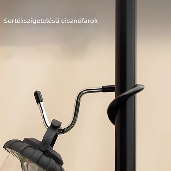 Rozsdamentes acélból készült fém horog, egyszeres horog, modern design, terhelhetőség 3–5 kg.