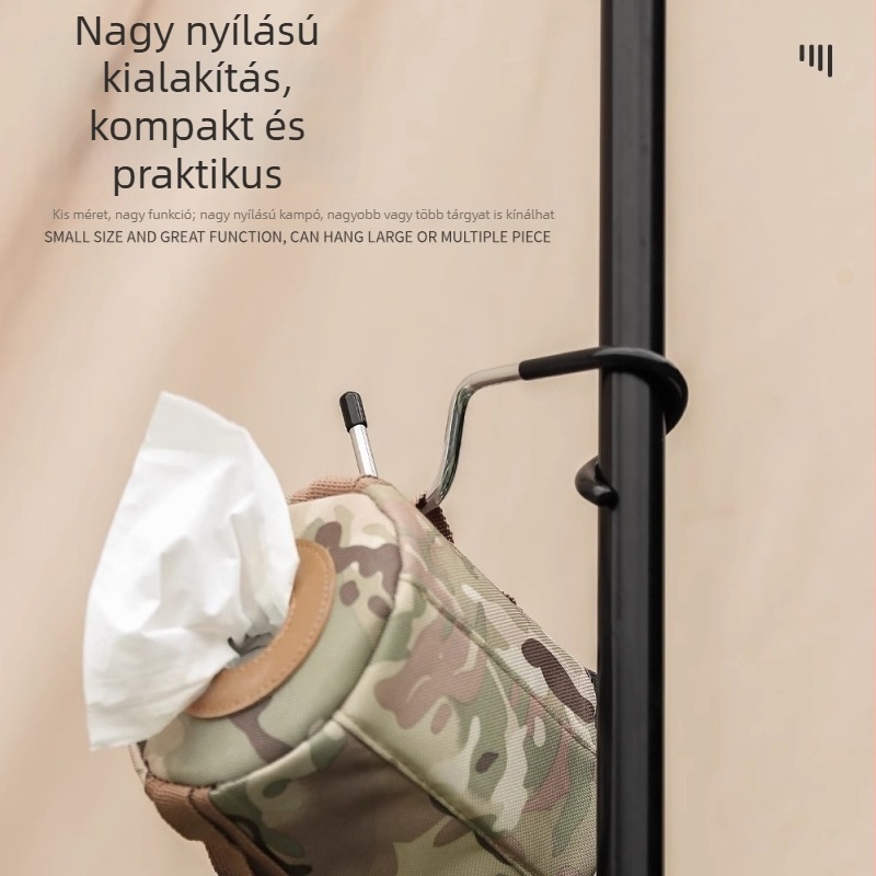 Rozsdamentes acélból készült fém horog, egyszeres horog, modern design, terhelhetőség 3–5 kg.