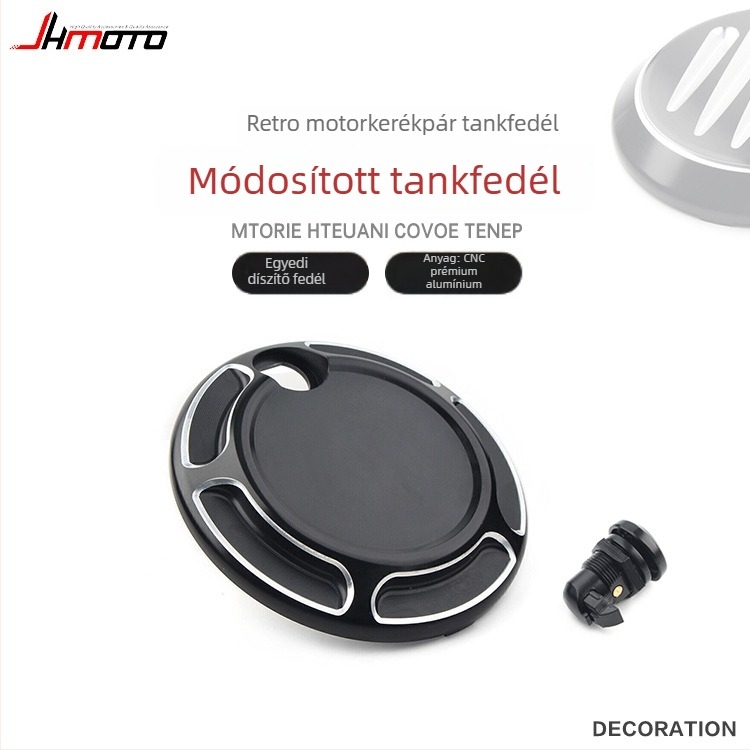 jh CNC alumínium ötvözet üzemanyag-tankfedél dekoratív matrica Harley Touring Glide 2008-2016