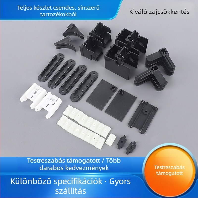 Láthatatlan ablakháló alkatrészekből álló készlet, műanyag, csendes, sín nélküli, személyre szabható