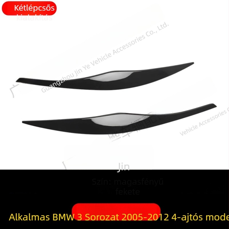 BMW 3 Series E90/E91 2005-2012 Első fényszóró szemöldök dekorációs matrica, ABS, szénszálas minta