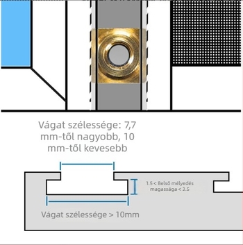 Szúnyogháló ablak görgő, csúszó ablakhoz, európai U‑alakú horony; külső átmérő 1, tengelyátmérő 1, horony sugara 1