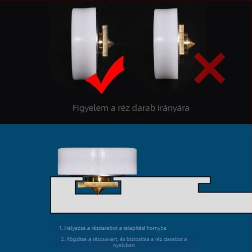 Szúnyogháló ablak görgő, csúszó ablakhoz, európai U‑alakú horony; külső átmérő 1, tengelyátmérő 1, horony sugara 1